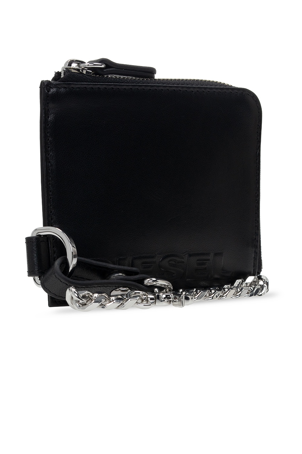 Men's Leather zip wallet with embossed logo | Diesel